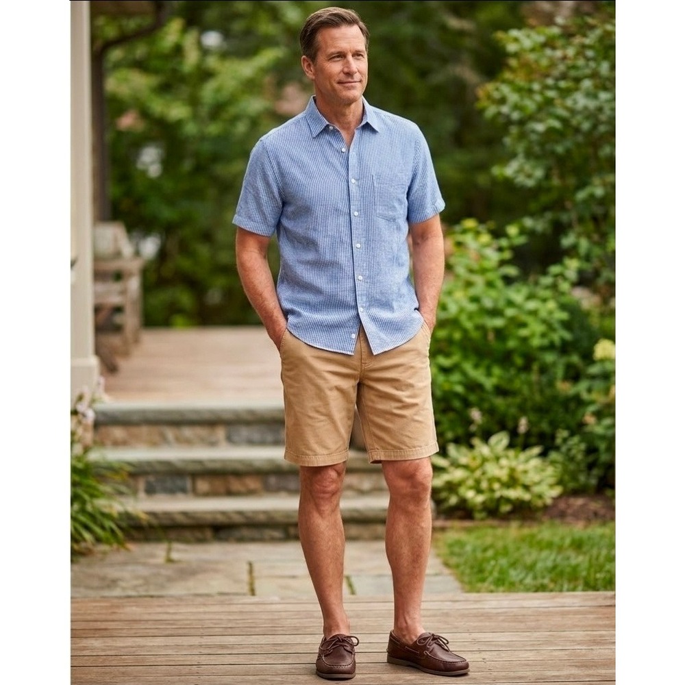 PacSun‎ Slim Fit Chino Shorts Mens 34 Tan Khaki Cotton Stretch Casual Summer